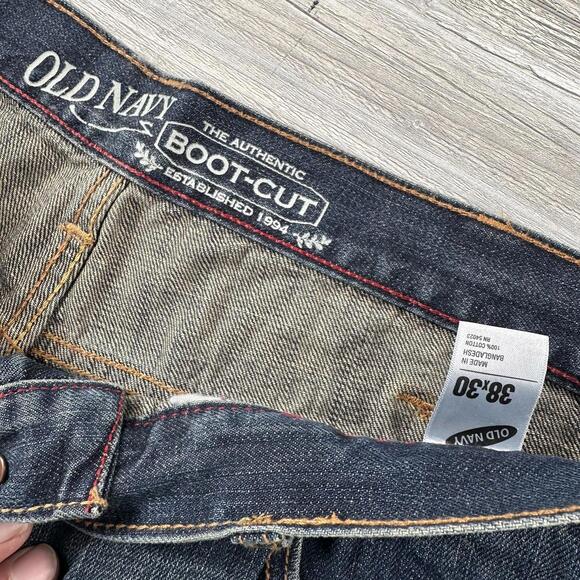 Old Navy Bootcut Jeans 38x30 Fits 40" Dark Wash Loose Fit Baggy Relaxed NWT - Picture 2 of 7